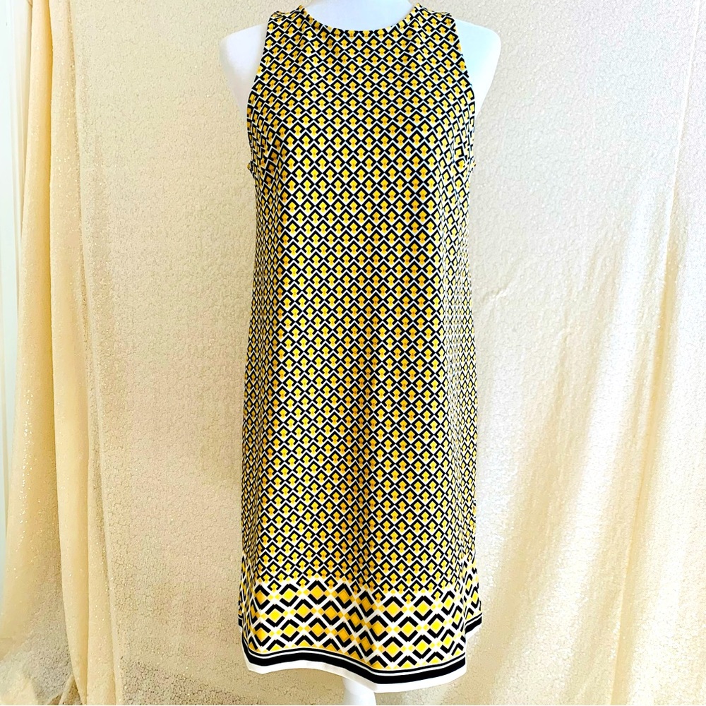 Banana Republic Diamond Print Sleeveless Shift Work Dress Small NWT